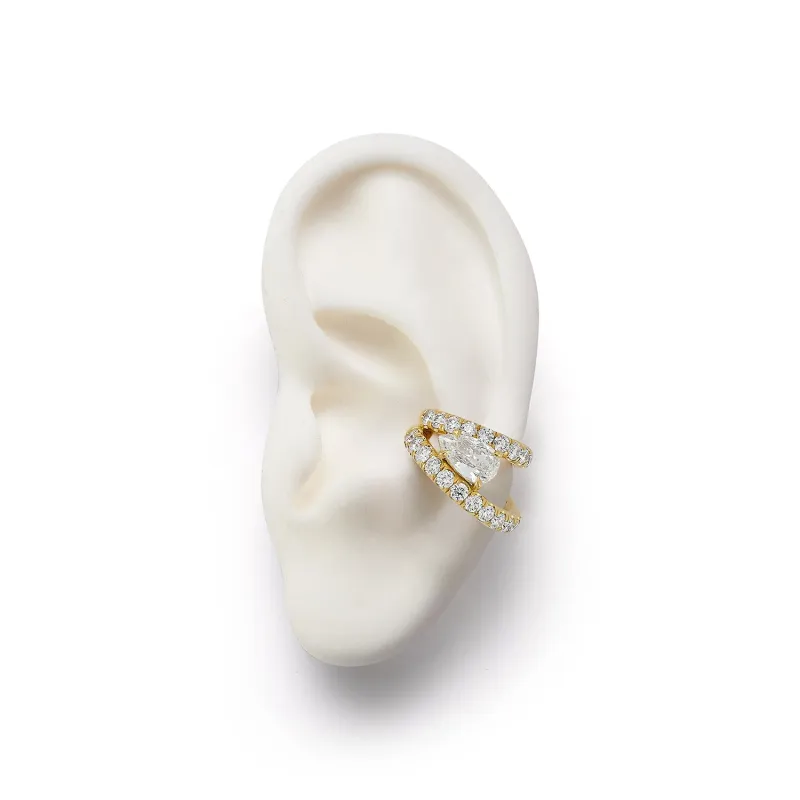 FORME Pear Diamond Double Ear Cuff