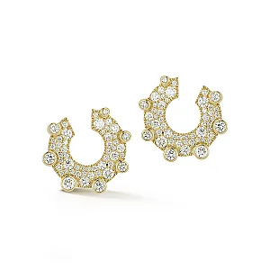 Prive Pave Round Diamond Hoops