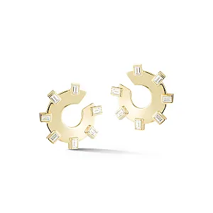 Prive Bezel Set Diamond Baguette Hoops