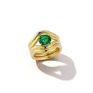 FORME Emerald Cushion Contour Ring