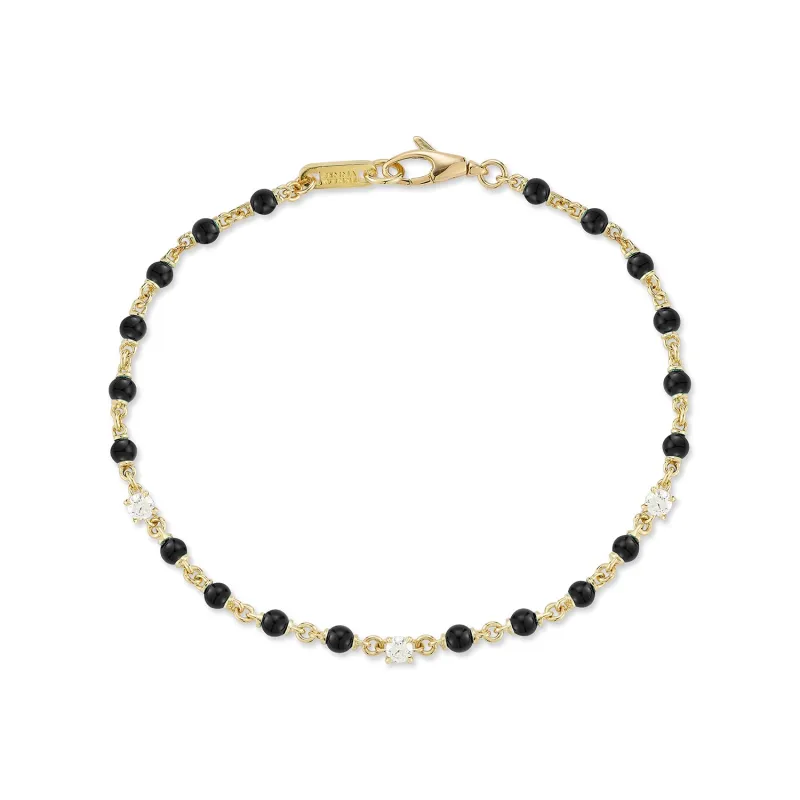 Love Notes Black Onyx and Diamond Sentiment Bracelet