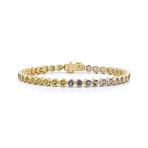Anniversary Yellow Sapphire and Amethyst Tennis Bracelet
