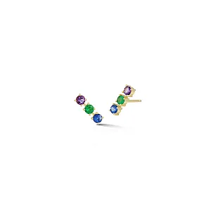 Anniversary Sapphire, Emerald and Amethyst Studs