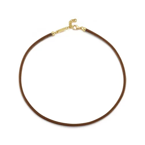 Love Notes Brown Leather Cord Choker