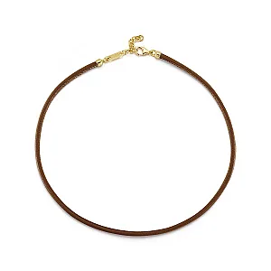 Love Notes Brown Leather Cord Choker
