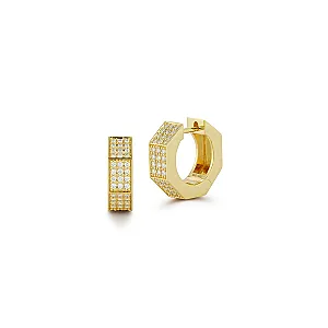 Escalator Wide Pave Diamond Huggies